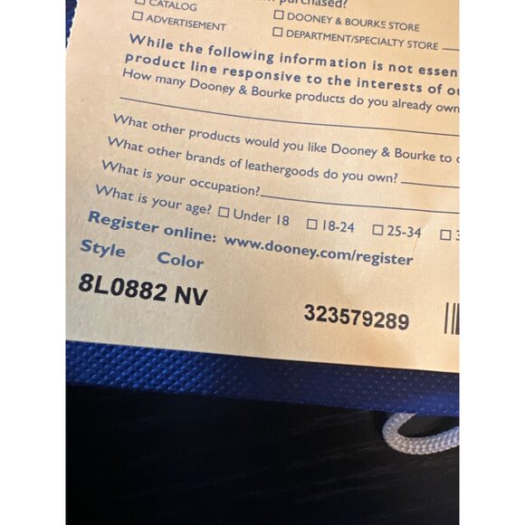 Dooney & Bourke Navy Leather Hobo Bag With Gold Hardware & Red Interior - Picture 8 of 8